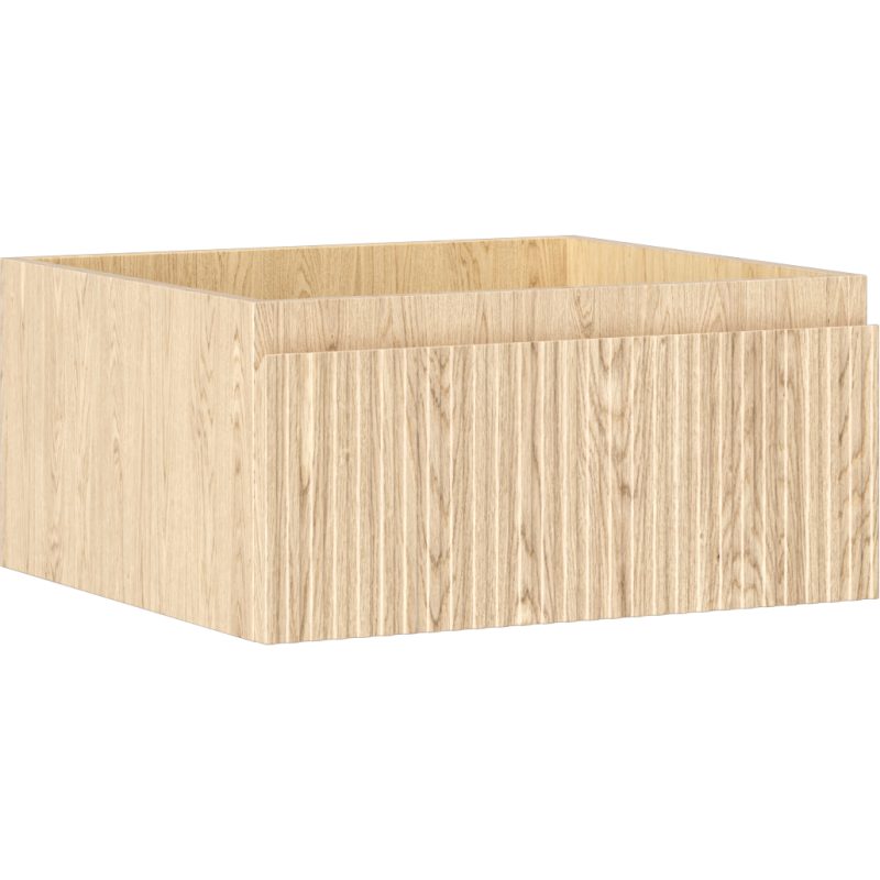 Mexen Rivel Badezimmerschrank für Waschbecken 50 cm, 1 Schublade, geriffelt, Eiche - 91A20-05023-1-BF81