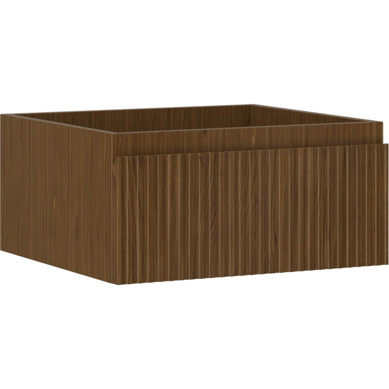 Mexen Rivel bathroom cabinet for sink, 50 cm, 1 drawer, grooved, walnut - 91A20-05023-1-BF86