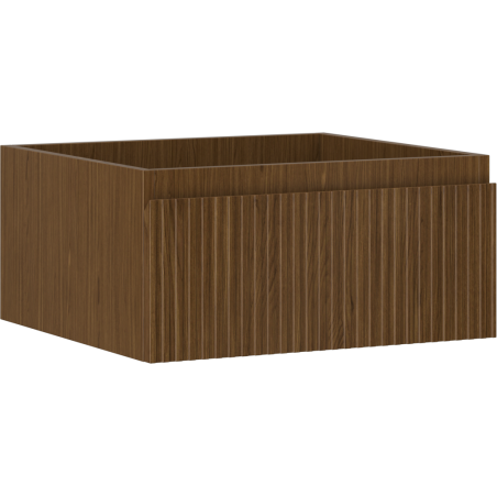 Mexen Rivel bathroom cabinet for sink, 50 cm, 1 drawer, grooved, walnut - 91A20-05023-1-BF86