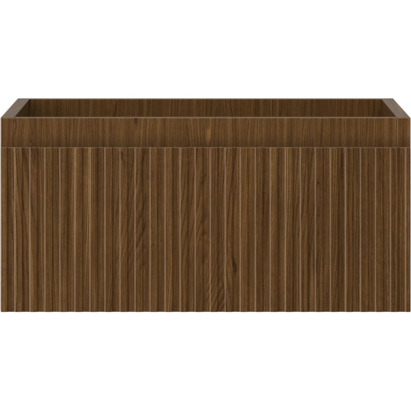 Mexen Rivel bathroom cabinet for sink, 50 cm, 1 drawer, grooved, walnut - 91A20-05023-1-BF86