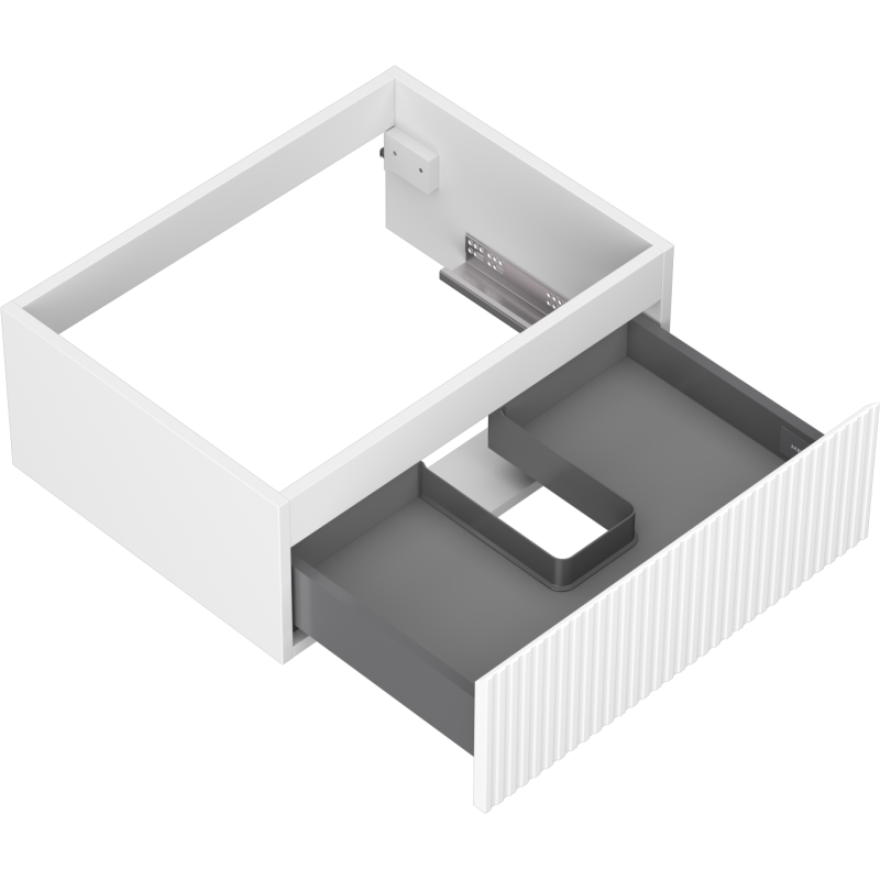 Mexen Rivel badkamerkast onder de wastafel 60 cm, 1 lade, gefreesd, mat wit - 91A20-06023-1-BF01