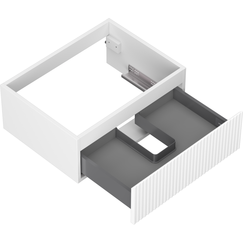Mexen Rivel kylpyhuoneen allaskaappi 60 cm, 1 laatikko, uurrettu, valkoinen matta - 91A20-06023-1-BF01