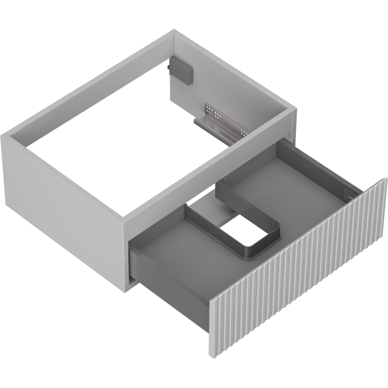 Mexen Rivel gabinete de baño para lavabo de 60 cm, 1 cajón, ranurado, gris mate - 91A20-06023-1-BF62