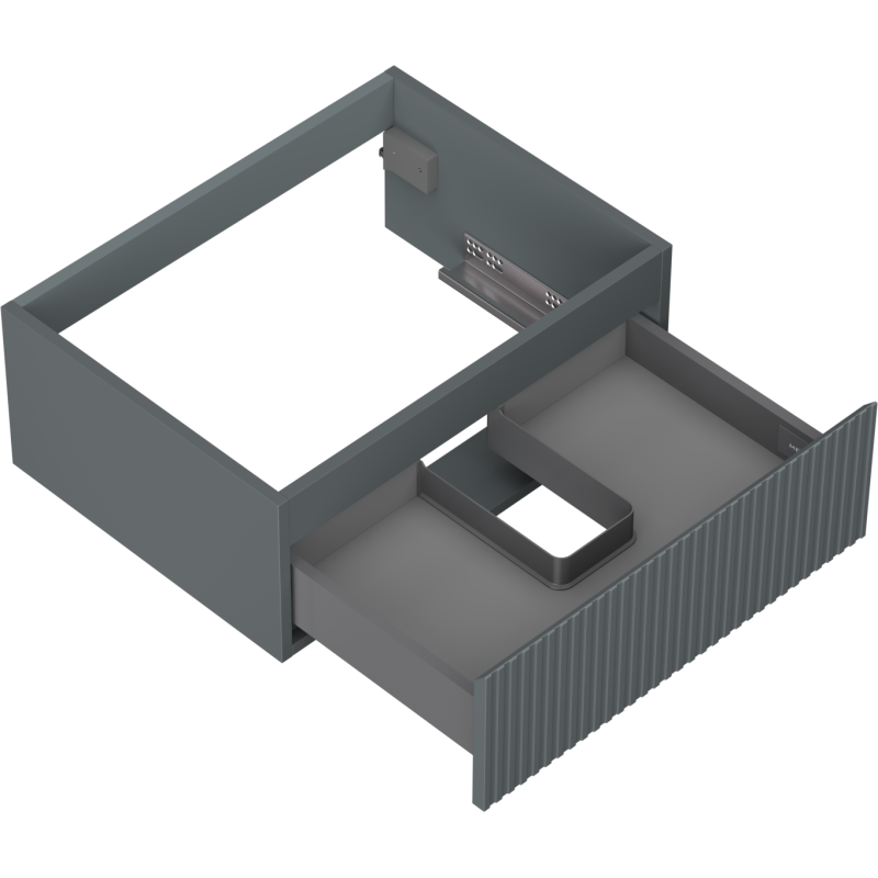 Mexen Rivel Badezimmerschrank unter Waschbecken 60 cm, 1 Schublade, gerillt, grafit matt - 91A20-06023-1-BF66