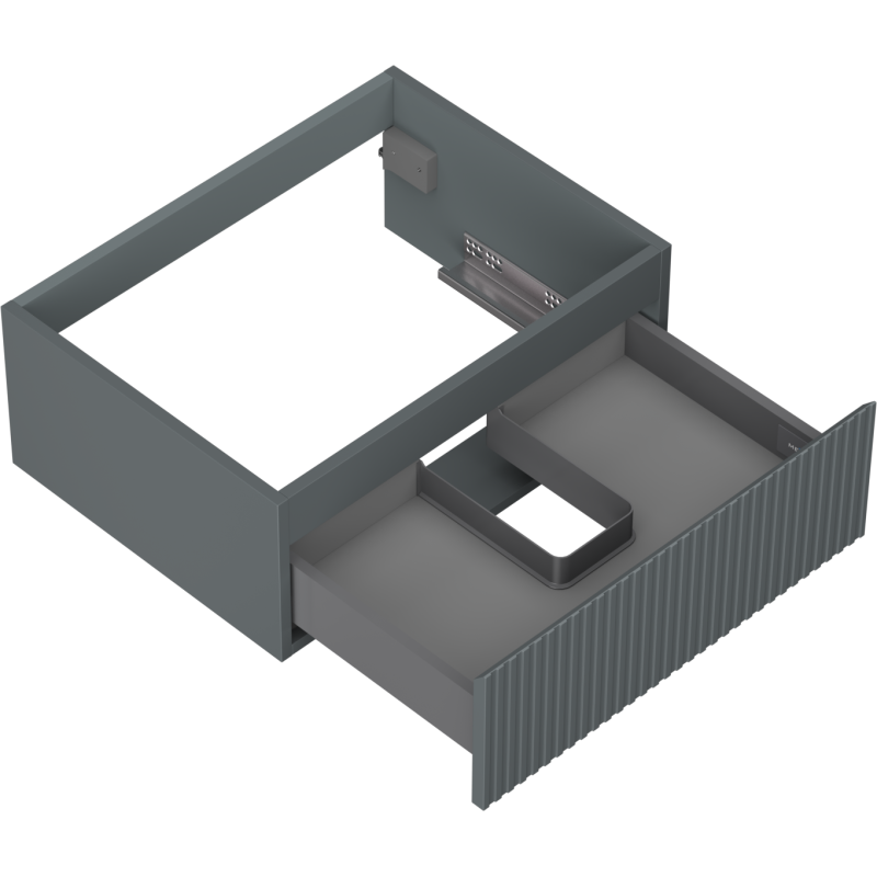 Mexen Rivel mueble de baño para lavabo 60 cm, 1 cajón, acanalado, grafito mate - 91A20-06023-1-BF66