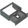 Mexen Rivel badkamerkast onder de wastafel 60 cm, 1 lade, gegroefd, grafiet mat - 91A20-06023-1-BF66