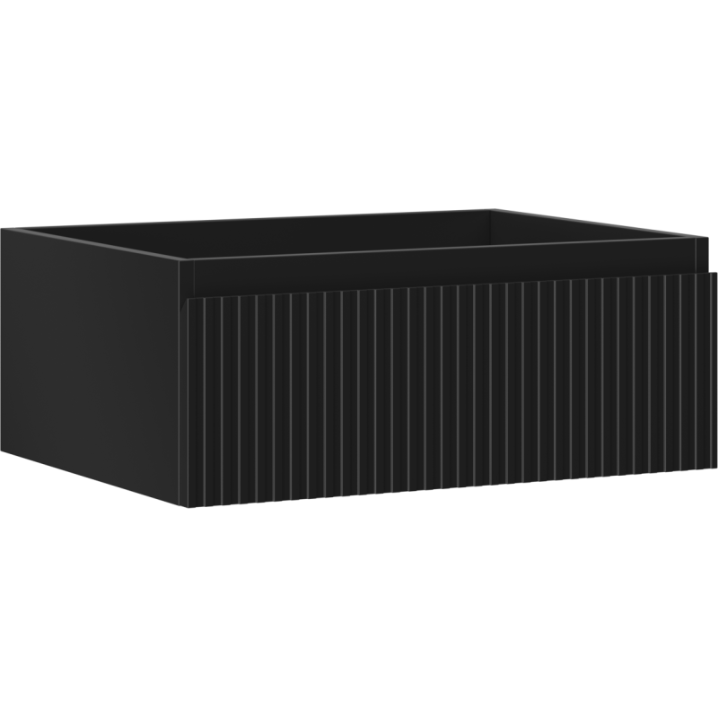 Mexen Rivel armário de casa de banho sob lavatório 60 cm, 1 gaveta, canelado, preto mate - 91A20-06023-1-BF71