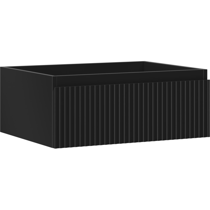 Mexen Rivel kupaonski ormarić ispod umivaonika 60 cm, 1 ladica, rebrasti, crna mat - 91A20-06023-1-BF71