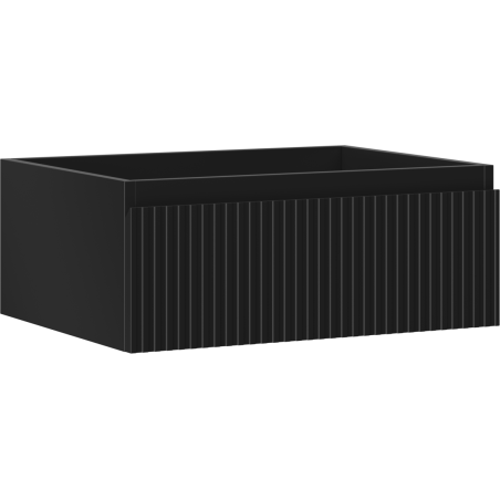 Mexen Rivel Badezimmerschrank für Waschbecken 60 cm, 1 Schublade, geriffelt, schwarz matt - 91A20-06023-1-BF71