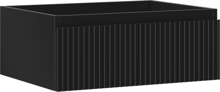 Mexen Rivel Buedzëmmer Ënnerbau Schaf 60 cm, 1 Schublade, gerillt, schwaarz matt - 91A20-06023-1-BF71