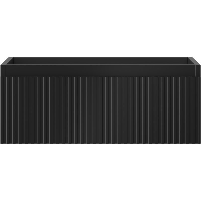 Mexen Rivel Badezimmerschrank für Waschbecken 60 cm, 1 Schublade, geriffelt, schwarz matt - 91A20-06023-1-BF71