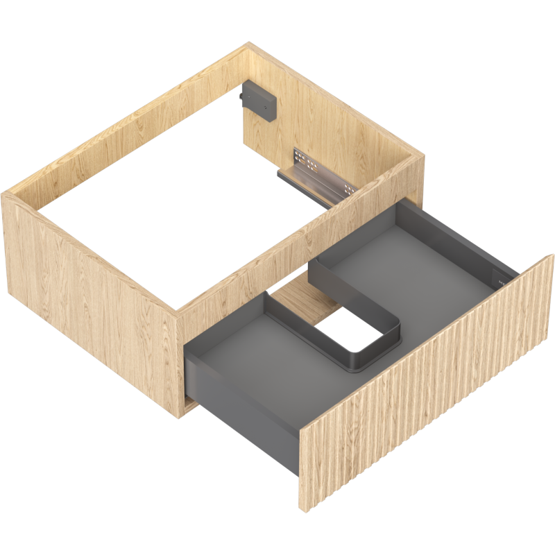 Mexen Rivel armário de casa de banho para lavatório 60 cm, 1 gaveta, canelado, carvalho - 91A20-06023-1-BF81