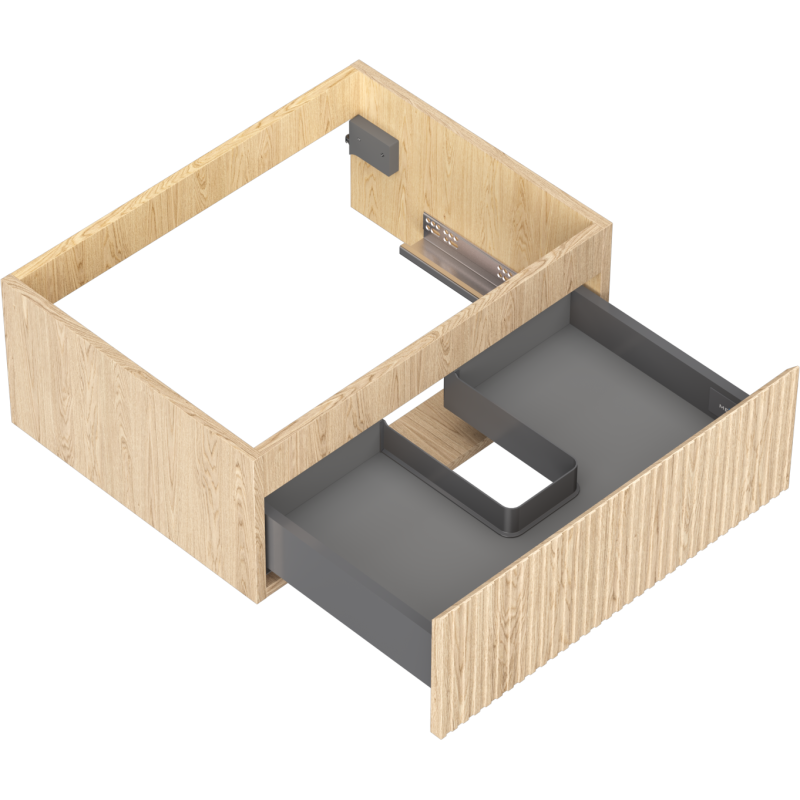 Mexen Rivel mueble de baño bajo lavabo 60 cm, 1 cajón, ranurado, roble - 91A20-06023-1-BF81