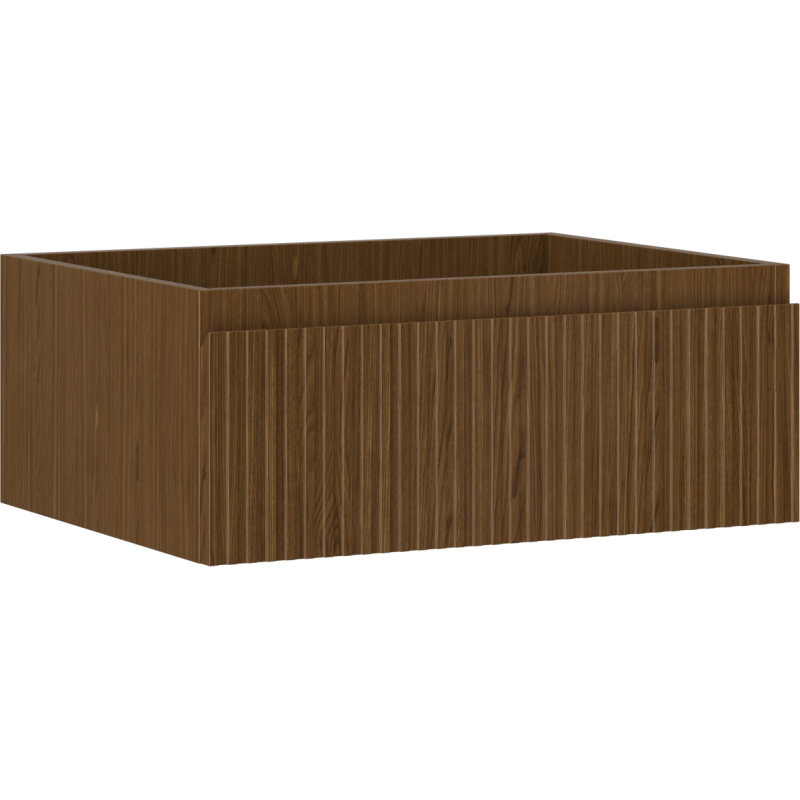 Mexen Rivel Badezimmerwaschtischunterschrank 60 cm, 1 Schublade, gerillt, Walnuss - 91A20-06023-1-BF86