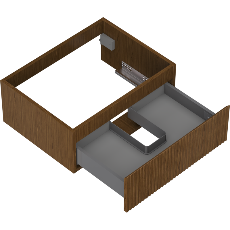 Mexen Rivel armario de baño bajo lavabo 60 cm, 1 cajón, acanalado, nogal - 91A20-06023-1-BF86