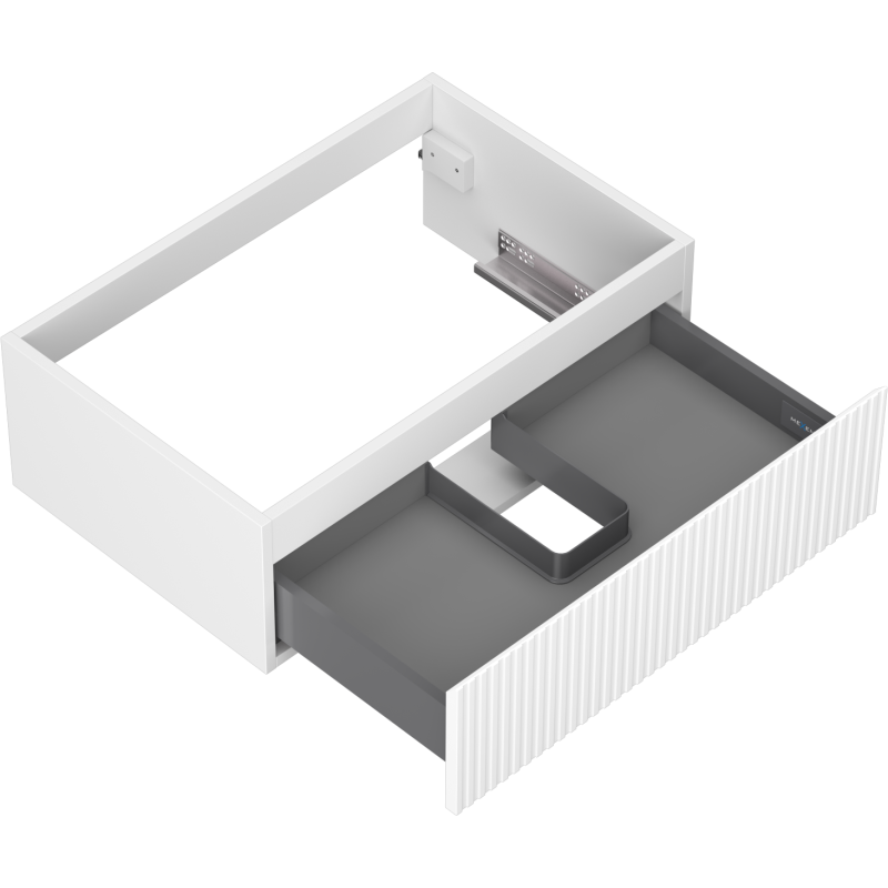 Mexen Rivel bathroom cabinet for under sink 70 cm, 1 drawer, grooved, white matte - 91A20-07023-1-BF01