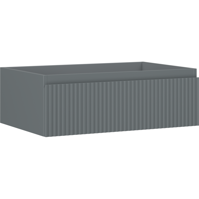 Mexen Rivel szafka łazienkowa podumywalkowa 70 cm, 1 szuflada, ryflowana , grafit mat - 91A20-07023-1-BF66