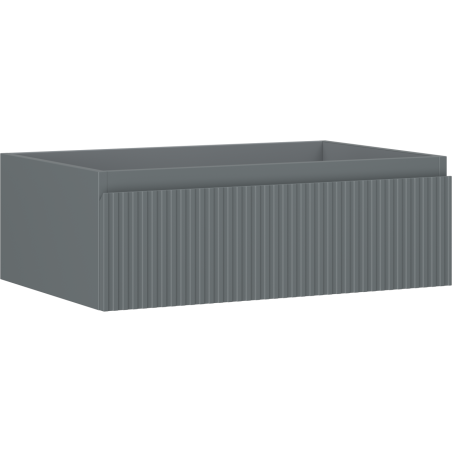 Mexen Rivel bathroom cabinet for washbasin 70 cm, 1 drawer, fluted, matte graphite - 91A20-07023-1-BF66