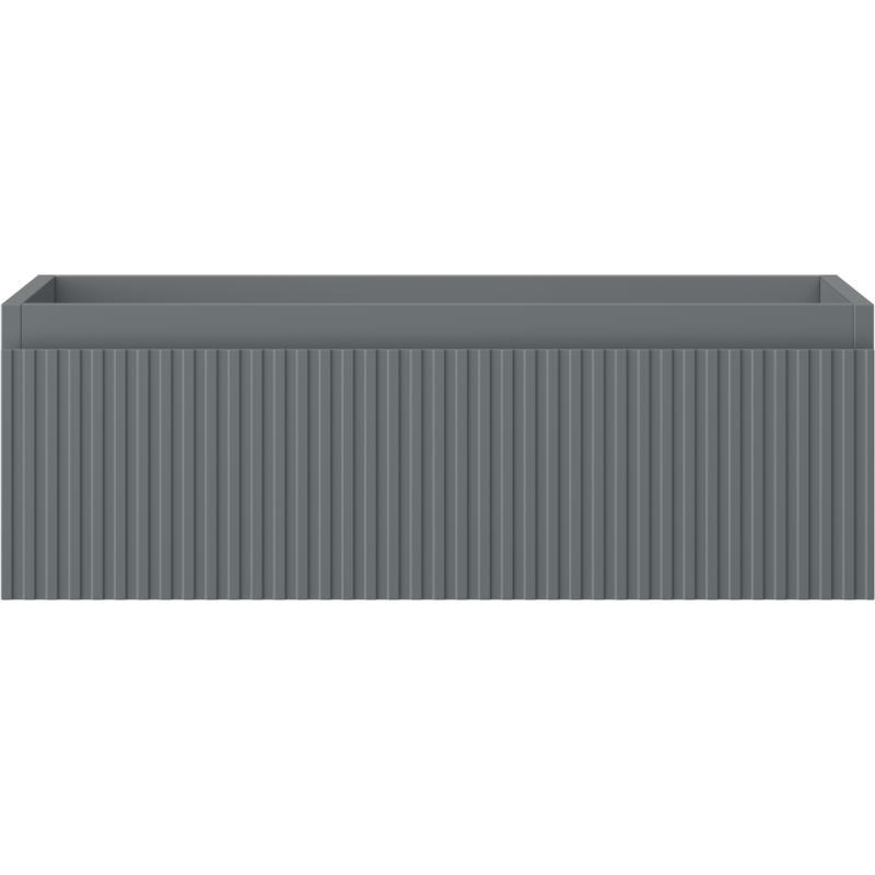 Mexen Rivel bathroom cabinet for washbasin 70 cm, 1 drawer, fluted, matte graphite - 91A20-07023-1-BF66