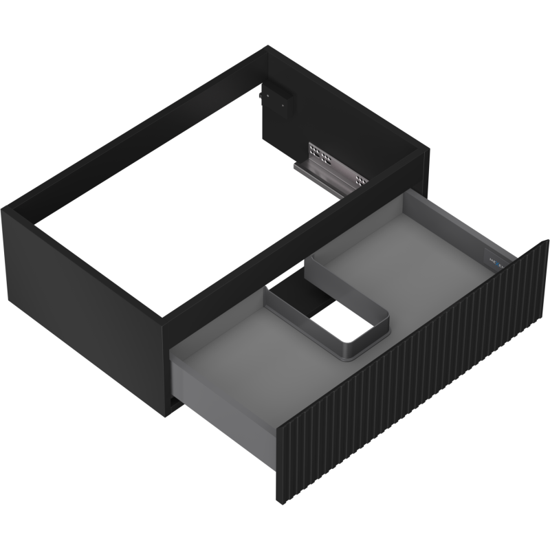 Mexen Rivel Badezimmer-Unterschrank 70 cm, 1 Schublade, geriffelt, Graphit matt - 91A20-07023-1-BF71