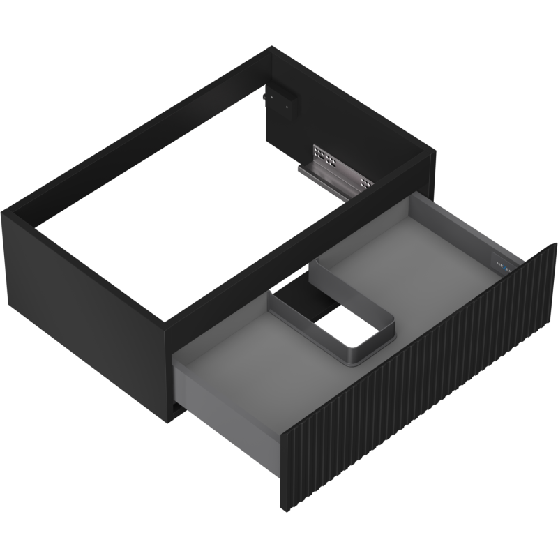Mexen Rivel mueble de baño bajo lavabo 70 cm, 1 cajón, ranurado, grafito mate - 91A20-07023-1-BF71