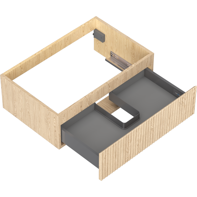 Mexen Rivel bathroom cabinet 70 cm, 1 drawer, ribbed, oak - 91A20-07023-1-BF81