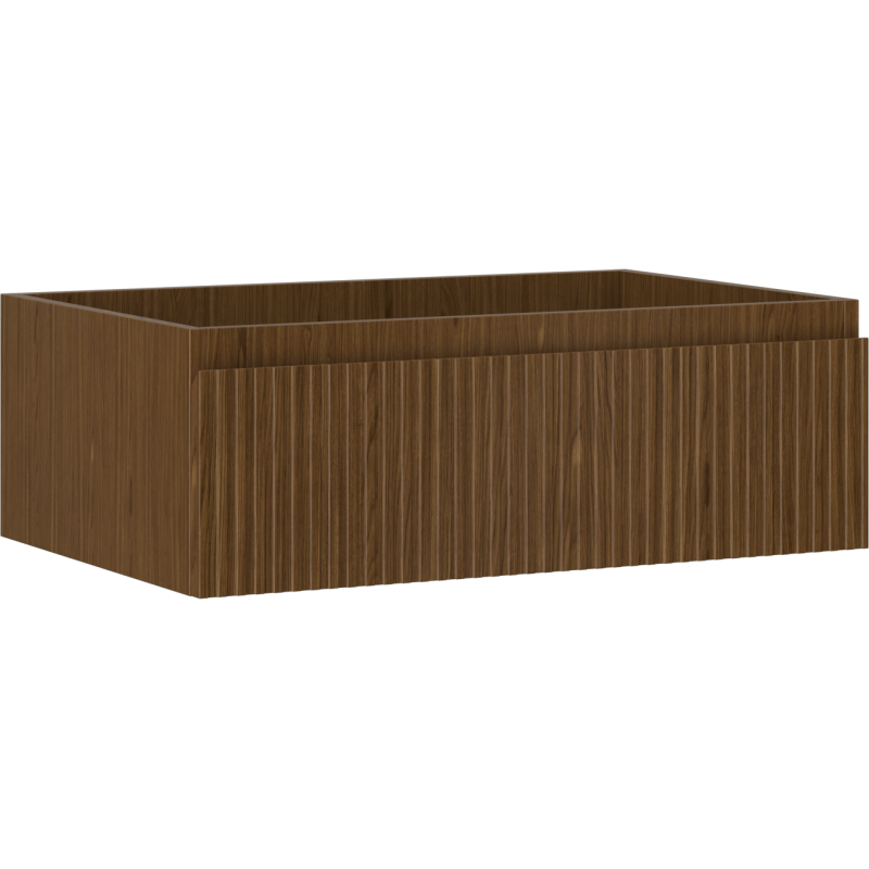 Mexen Rivel Badezimmerschrank 70 cm, 1 Schublade, geriffelt, Nussbaum - 91A20-07023-1-BF86