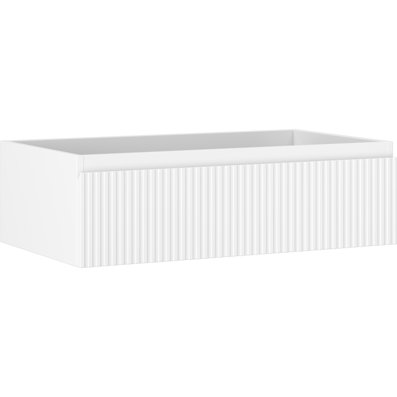 Mexen Rivel Badezimmerschrank unter Waschbecken 80 cm, 1 Schublade, gerillt, weiß matt - 91A20-08023-1-BF01