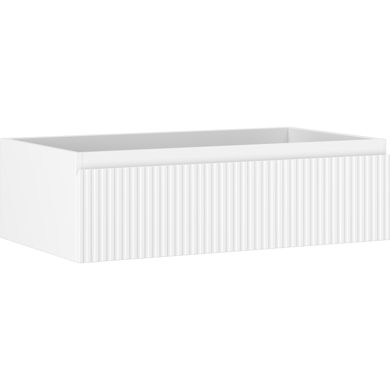 Mexen Rivel badkamerkast onder de wastafel 80 cm, 1 lade, geribbeld, mat wit - 91A20-08023-1-BF01