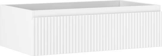 Mexen Rivel badrumsskåp under tvättställ 80 cm, 1 låda, räfflad, vit matt - 91A20-08023-1-BF01