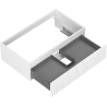 Mexen Rivel badkamerkast onder de wastafel 80 cm, 1 lade, geribbeld, wit mat - 91A20-08023-1-BF01