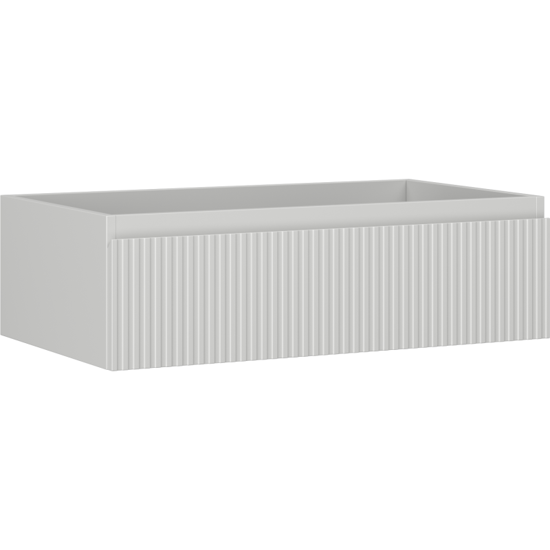 Mexen Rivel badkamerkastje onder wastafel 80 cm, 1 lade, geribbeld, grijs mat - 91A20-08023-1-BF62