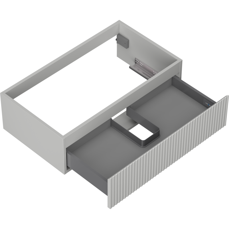 Mexen Rivel 80 cm Bathroom Cabinet Under-Sink, 1 Drawer, Ribbed, Grey Matte - 91A20-08023-1-BF62