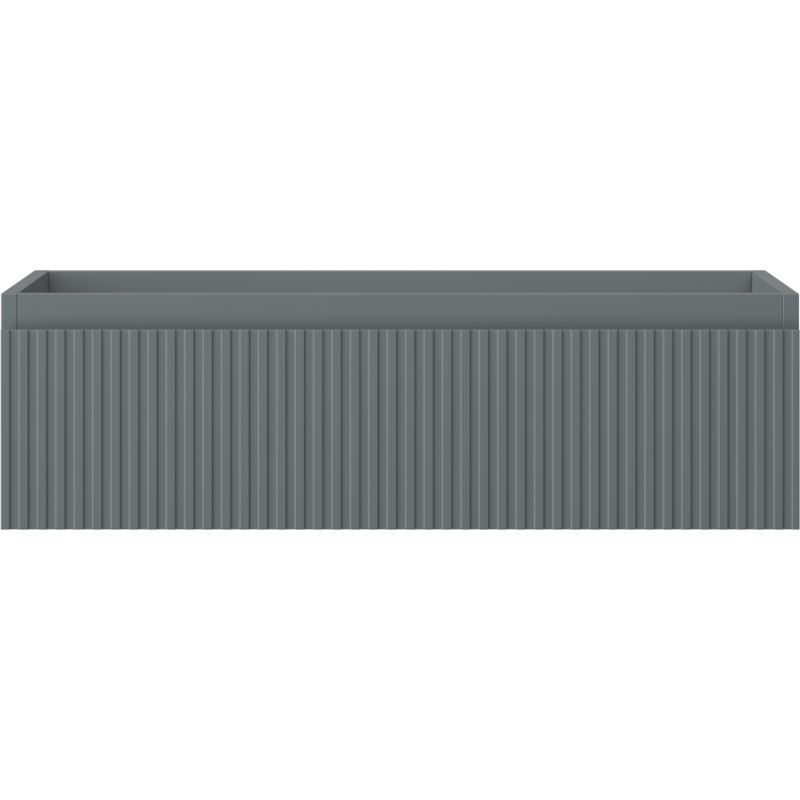 Mexen Rivel bathroom cabinet for washbasin 80 cm, 1 drawer, grooved, matte graphite - 91A20-08023-1-BF66