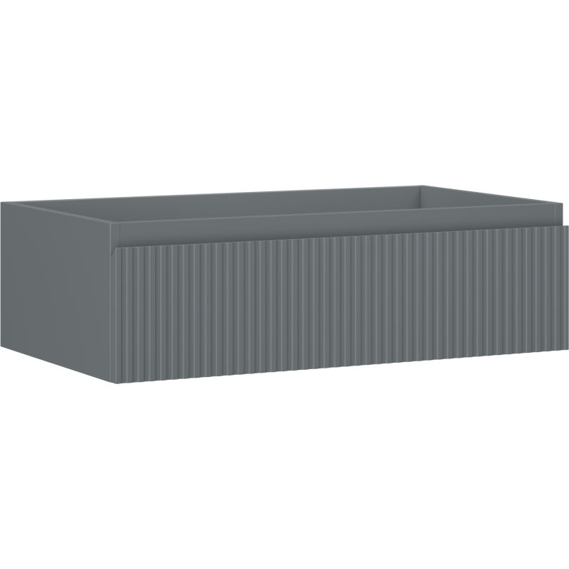 Mexen Rivel Badezimmerunterschrank 80 cm, 1 Schublade, geriffelt, Graphit matt - 91A20-08023-1-BF66