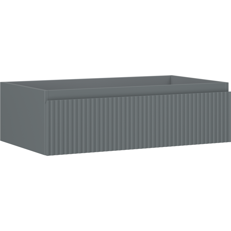 Mexen Rivel bathroom cabinet for washbasin 80 cm, 1 drawer, grooved, matte graphite - 91A20-08023-1-BF66