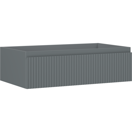 Mexen Rivel bathroom cabinet for washbasin 80 cm, 1 drawer, grooved, matte graphite - 91A20-08023-1-BF66