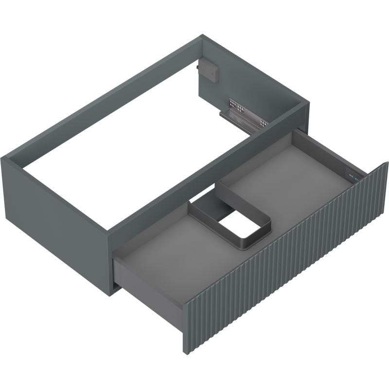 Mexen Rivel bathroom cabinet for washbasin 80 cm, 1 drawer, grooved, matte graphite - 91A20-08023-1-BF66