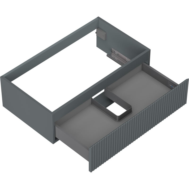 Mexen Rivel meuble de salle de bains sous-lavabo 80 cm, 1 tiroir, rainuré, graphite mat - 91A20-08023-1-BF66