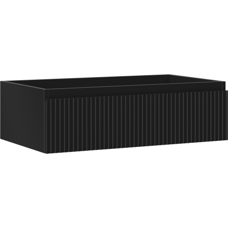 Mexen Rivel armadietto da bagno sotto-lavabo 80 cm, 1 cassetto, scanalato, nero opaco - 91A20-08023-1-BF71