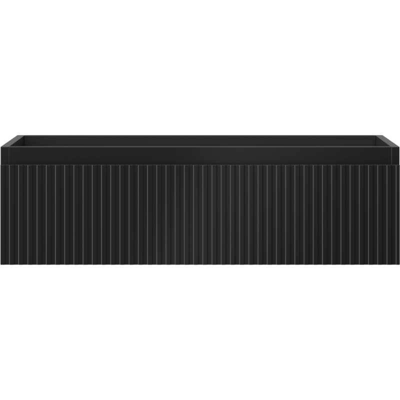 Mexen Rivel 80 cm vannas istabas izlietnes skapis, 1 atvilktne, rievots, melns matēts - 91A20-08023-1-BF71