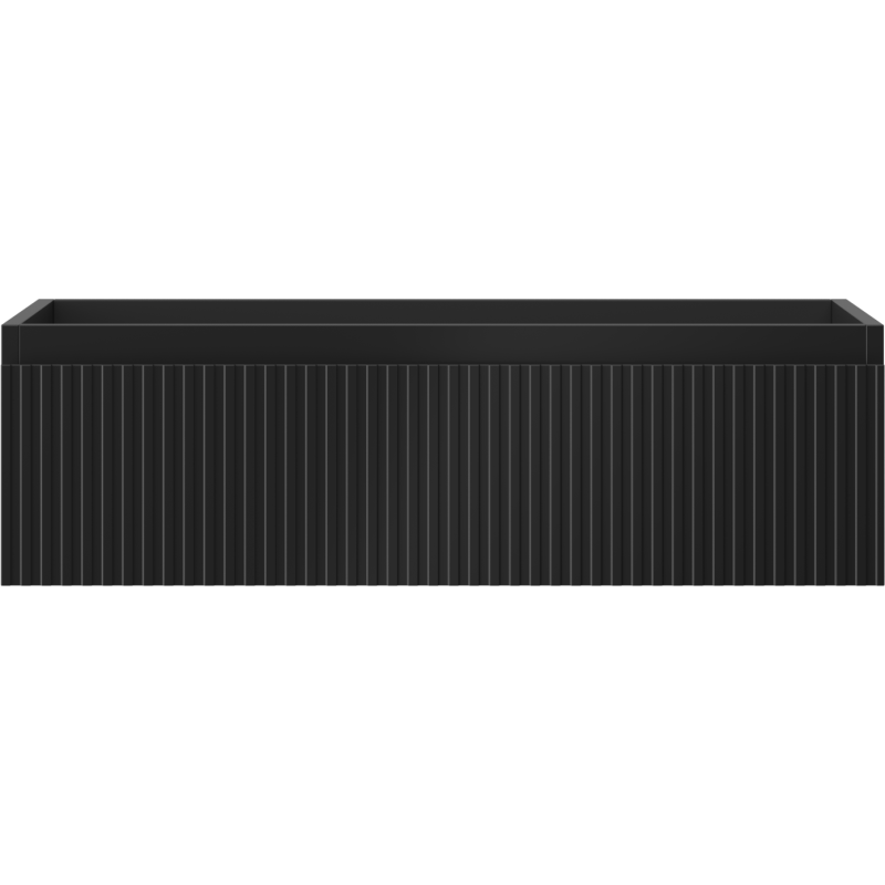 Mexen Rivel mueble de baño bajo lavabo de 80 cm, 1 cajón, acanalado, negro mate - 91A20-08023-1-BF71