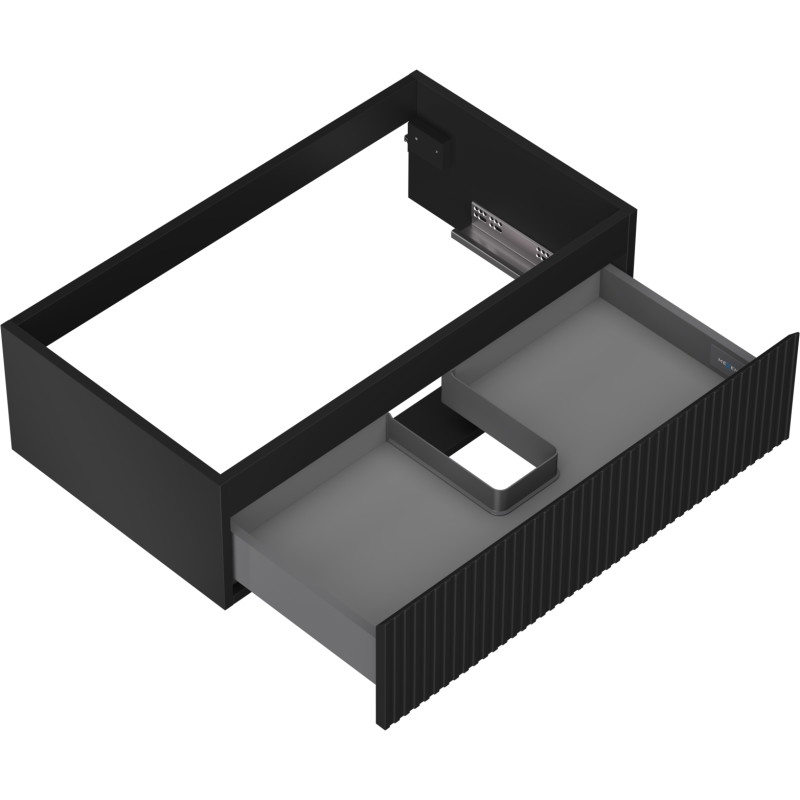 Mexen Rivel vannitoakapp valamualune 80 cm, 1 sahtel, sooneline, must matt - 91A20-08023-1-BF71