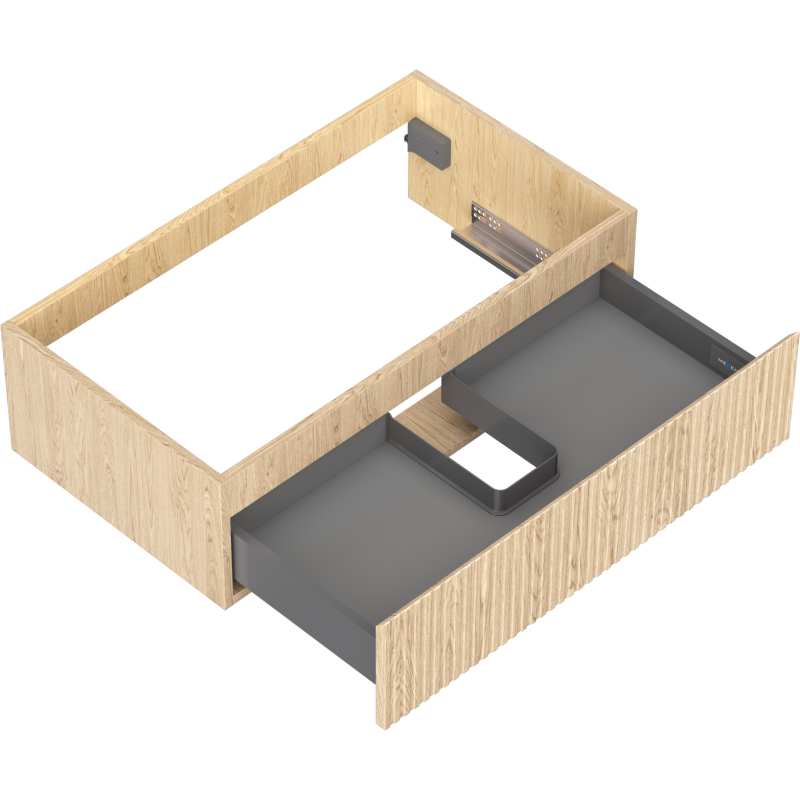 Mexen Rivel mobiletto da bagno per lavabo 80 cm, 1 cassetto, scanalato, rovere - 91A20-08023-1-BF81
