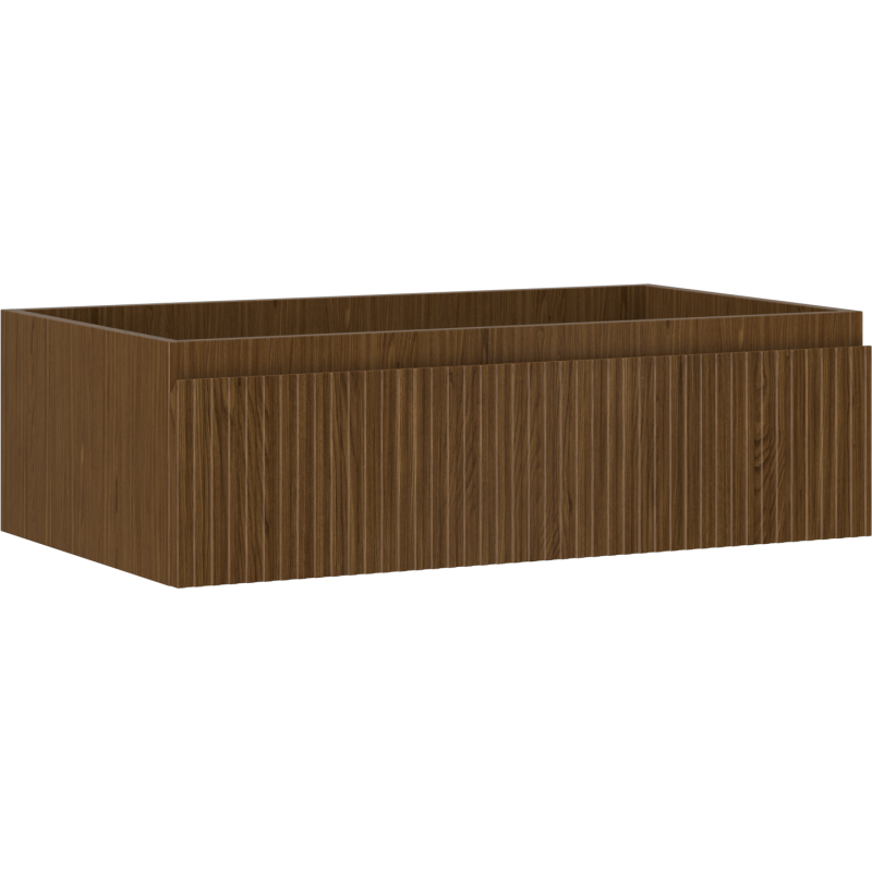 Mexen Rivel bathroom cabinet for washbasin 80 cm, 1 drawer, grooved, walnut - 91A20-08023-1-BF86