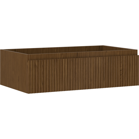 Mexen Rivel szafka łazienkowa podumywalkowa 80 cm, 1 szuflada, ryflowana , orzech - 91A20-08023-1-BF86