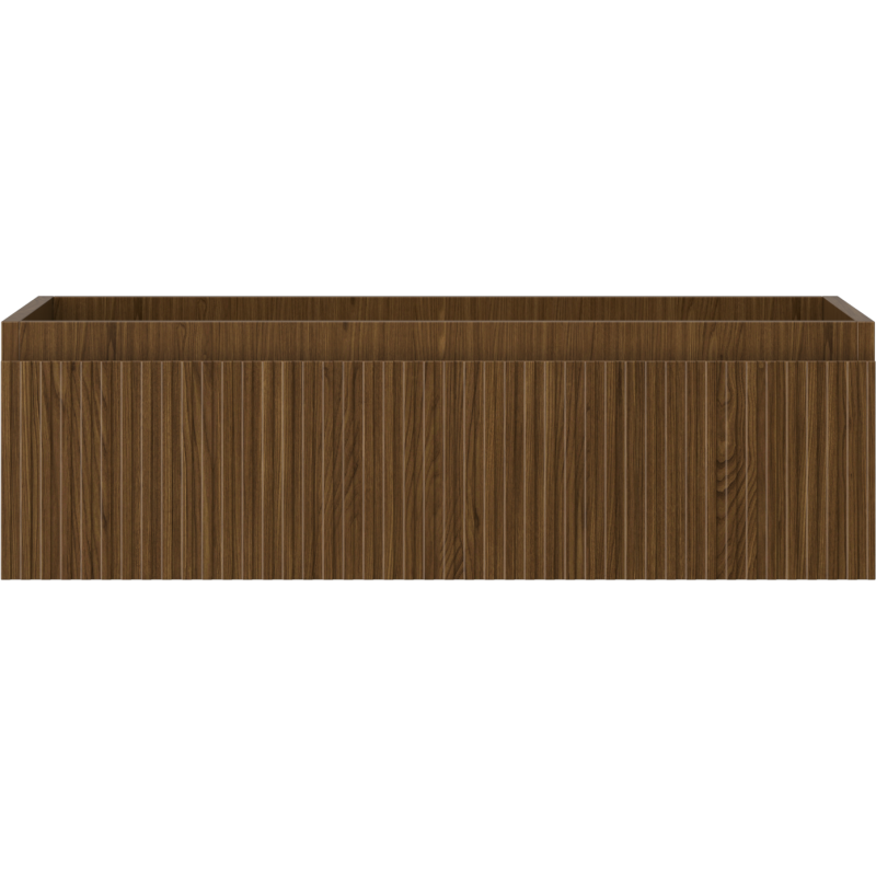 Mexen Rivel badmeubel onder wastafel 80 cm, 1 lade, geribbeld, walnoot - 91A20-08023-1-BF86