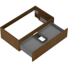 Mexen Rivel Badezimmer-Unterschrank 80 cm, 1 Schublade, geriffelt, Nussbaum - 91A20-08023-1-BF86