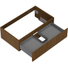 Mexen Rivel mueble de baño bajo lavabo de 80 cm, 1 cajón, ranurado, nogal - 91A20-08023-1-BF86