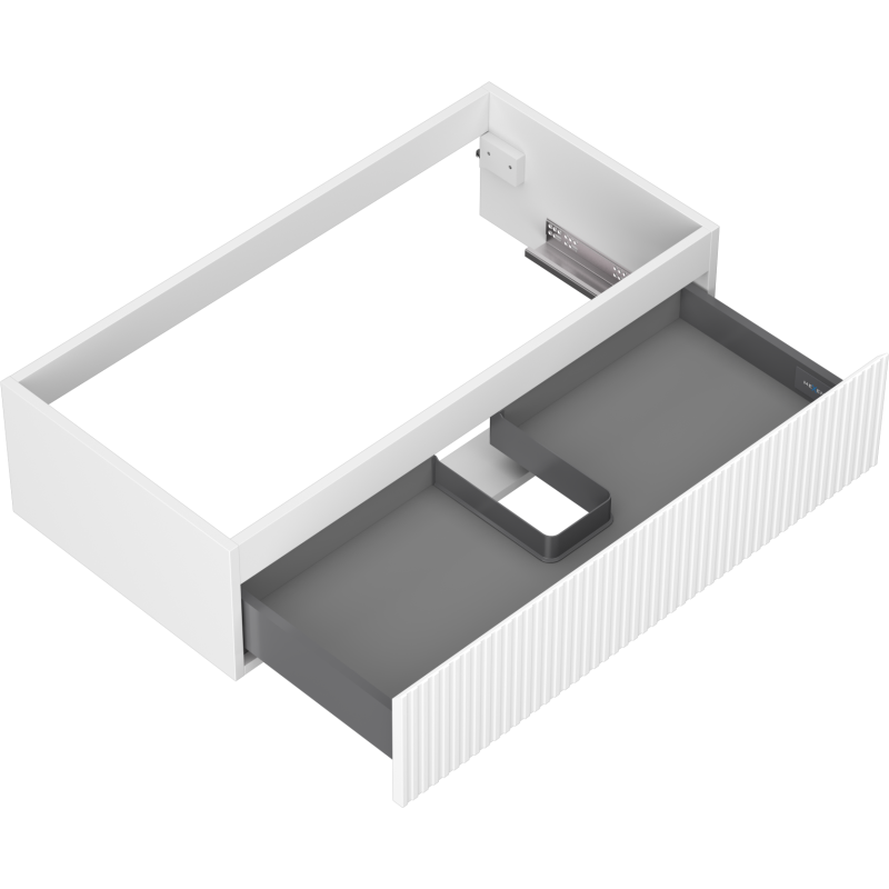 Mexen Rivel mobile bagno sotto lavabo 90 cm, 1 cassetto, scanalato, bianco opaco - 91A20-09023-1-BF01